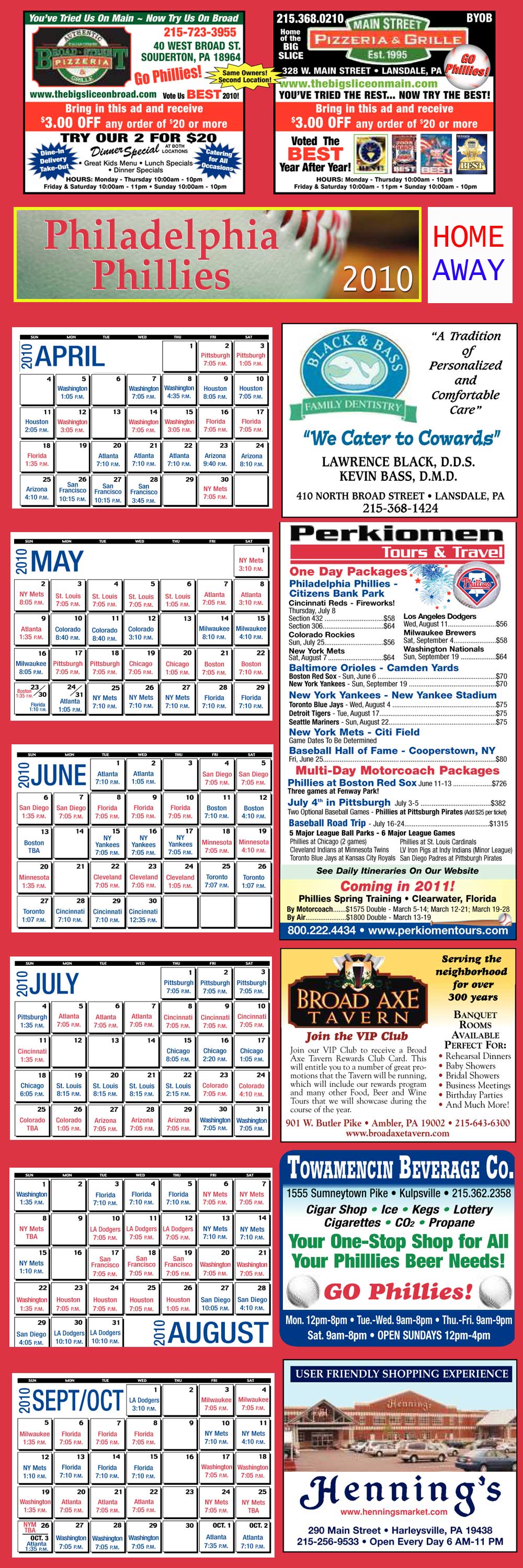 Phillies calendar